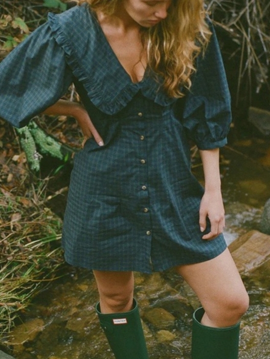 Ciao Lucia Dresses & Skirts - Ciao Lucia Mariana Plaid Dress Mini Collared Check Button Down XXS